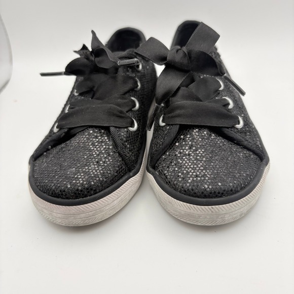 Keds Other - Keds Kids Black Glitter Sparkle Low Top Sneakers Ribbon Laces Size 12.5